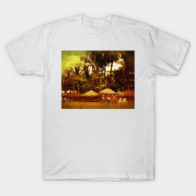 Resort Beach Scene T-Shirt by KirtTisdale